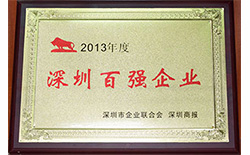 2013年 榮獲2013年度深圳百強企業(yè)