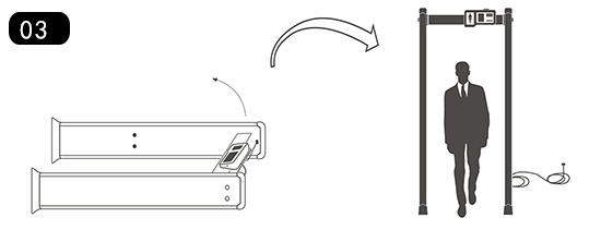 400門板數(shù)碼管大主機(jī)盒金屬探測(cè)安檢門安裝步驟3