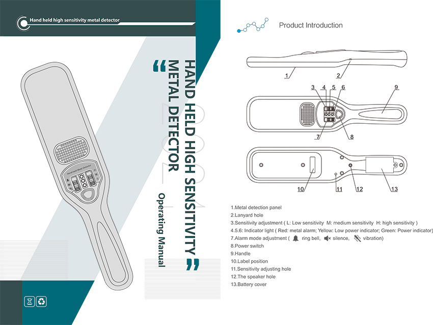 英文 Z620S手持金屬探測(cè)器使用說明書pdf下載